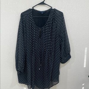 Tommy Hilfiger Black and White Polka Dot Blouse